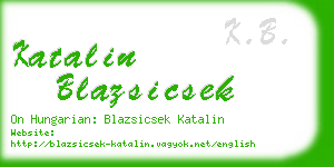 katalin blazsicsek business card